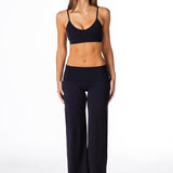 Fold Over 'Flow' Flares - Black - Kikiva Collection
