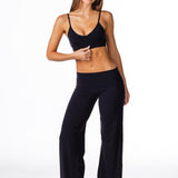 Fold Over 'Flow' Flares - Black - Kikiva Collection