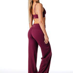 Fold Over 'Flow' Flares - Burgundy - Kikiva Collection