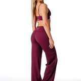 Fold Over 'Flow' Flares - Burgundy - Kikiva Collection