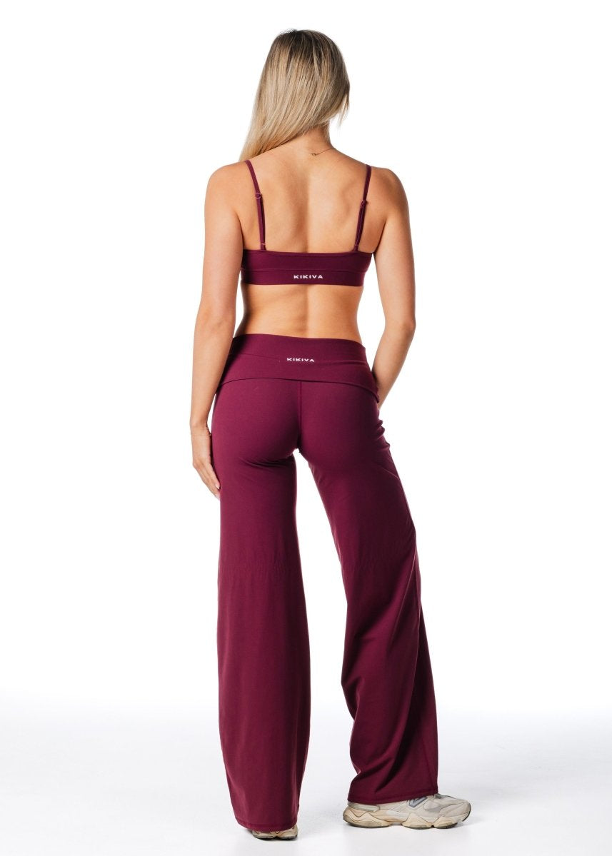 Fold Over 'Flow' Flares - Burgundy - Kikiva Collection