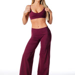 Fold Over 'Flow' Flares - Burgundy - Kikiva Collection