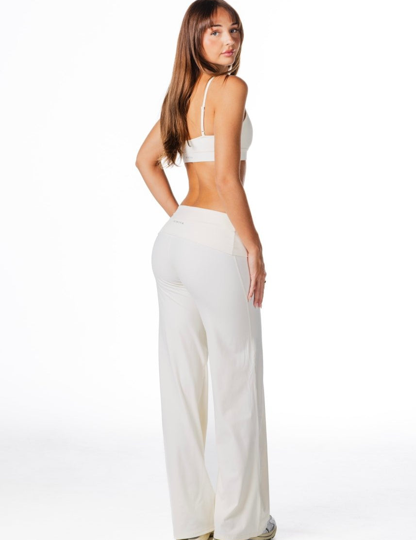 Fold Over 'Flow' Flares - Cream - Kikiva Collection