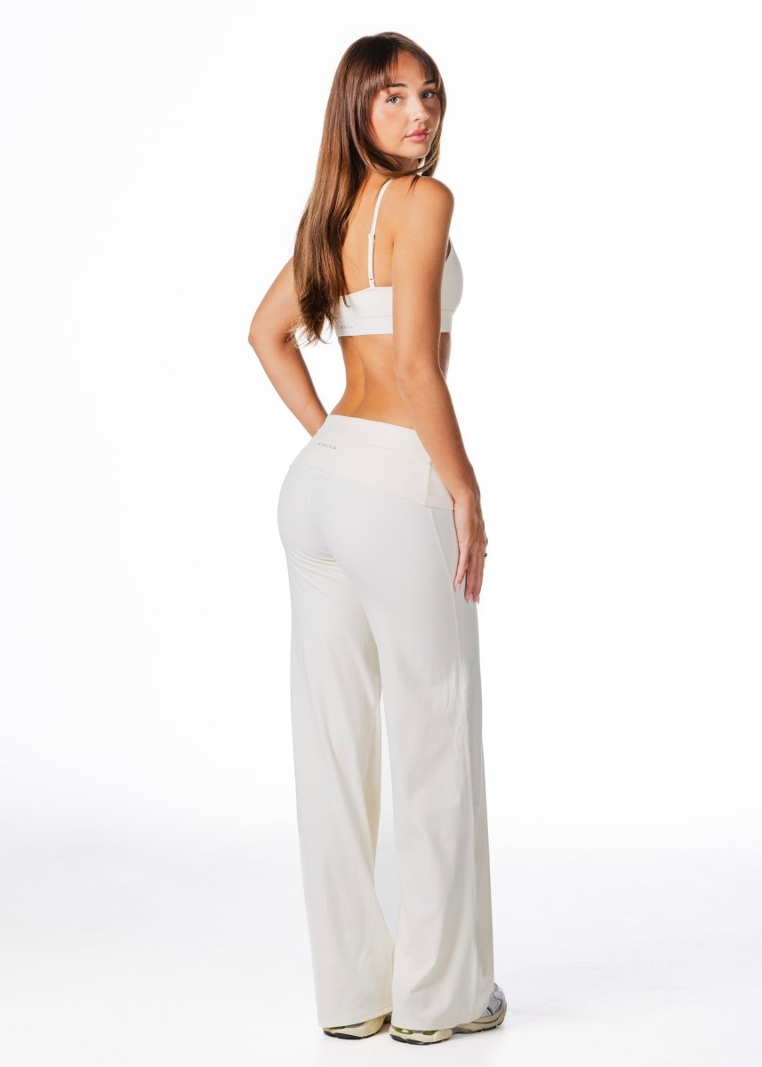 Fold Over 'Flow' Flares - Cream - Kikiva Collection