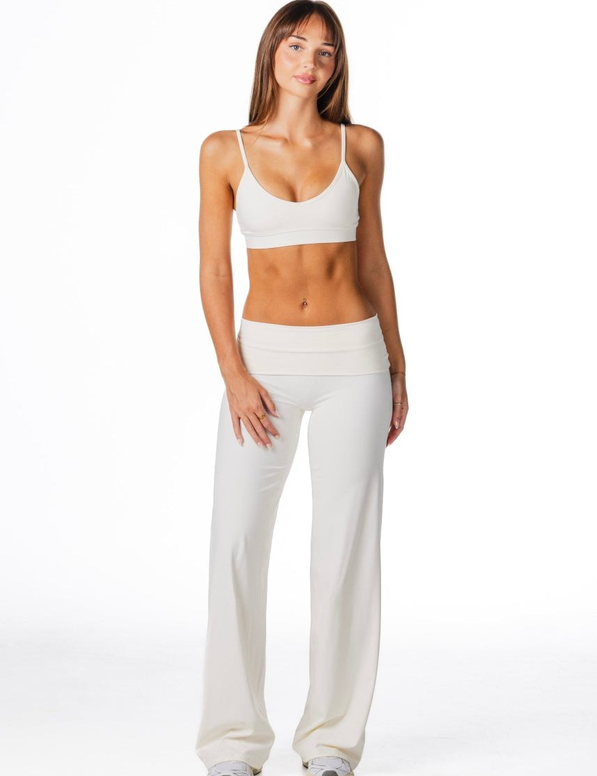 Fold Over 'Flow' Flares - Cream - Kikiva Collection