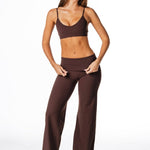 Fold Over 'Flow' Flares - Dark Choc - Kikiva Collection