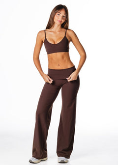 Fold Over 'Flow' Flares - Dark Choc - Kikiva Collection