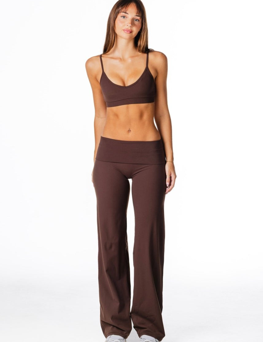 Fold Over 'Flow' Flares - Dark Choc - Kikiva Collection