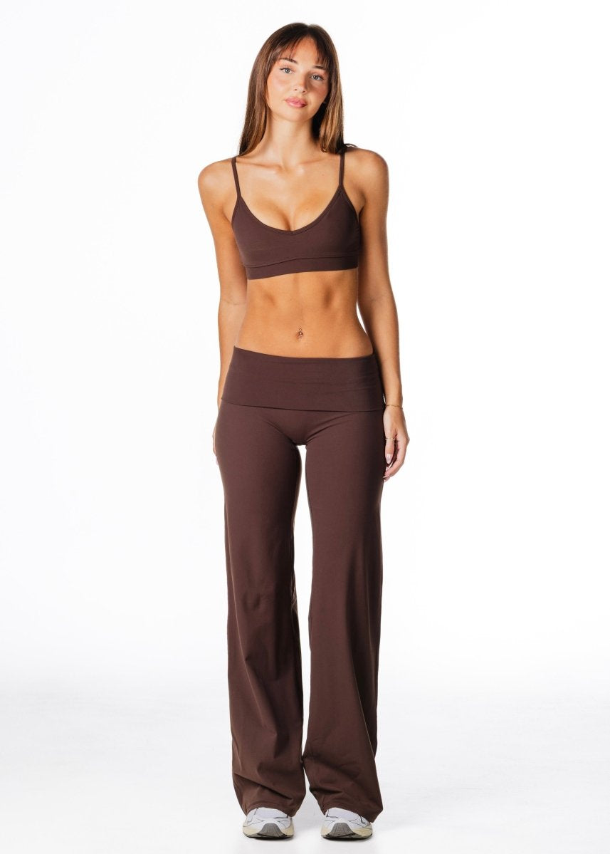 Fold Over 'Flow' Flares - Dark Choc - Kikiva Collection