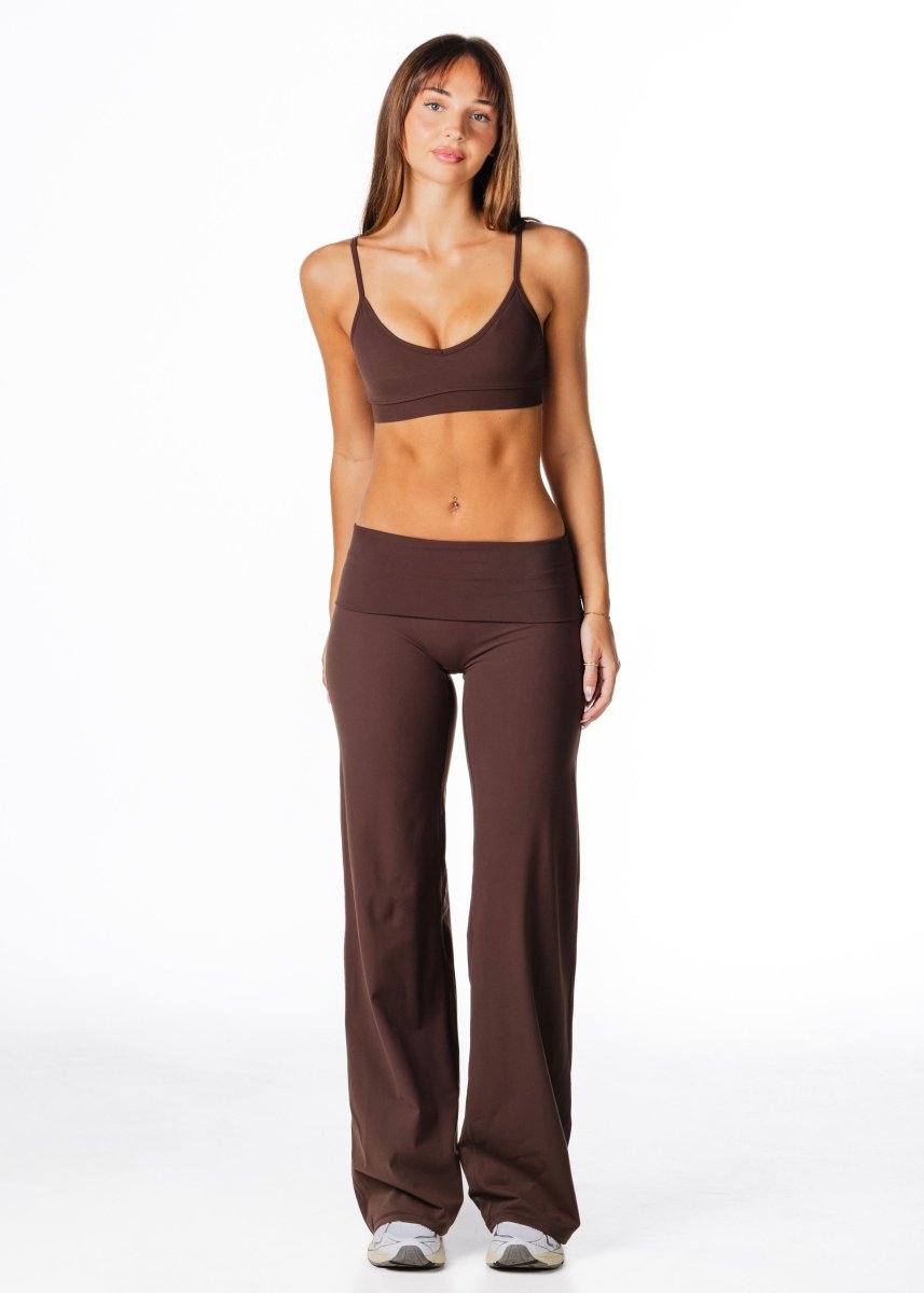 Fold Over 'Flow' Flares - Dark Choc - Kikiva Collection
