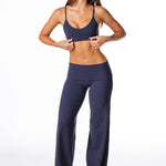 Fold Over 'Flow' Flares - Dark Navy - Kikiva Collection