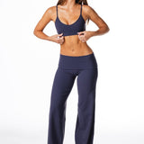 Fold Over 'Flow' Flares - Dark Navy - Kikiva Collection