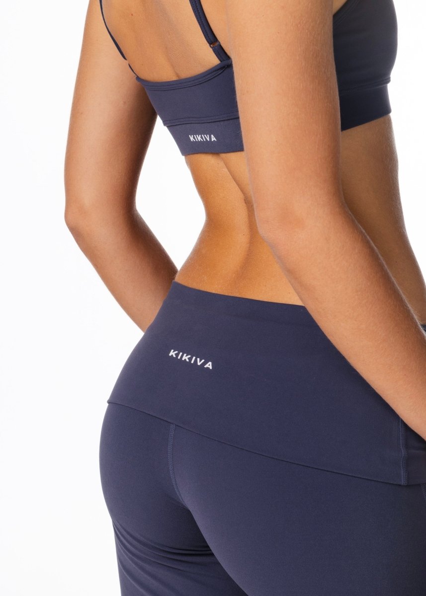 Fold Over 'Flow' Flares - Dark Navy - Kikiva Collection