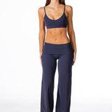 Fold Over 'Flow' Flares - Dark Navy - Kikiva Collection