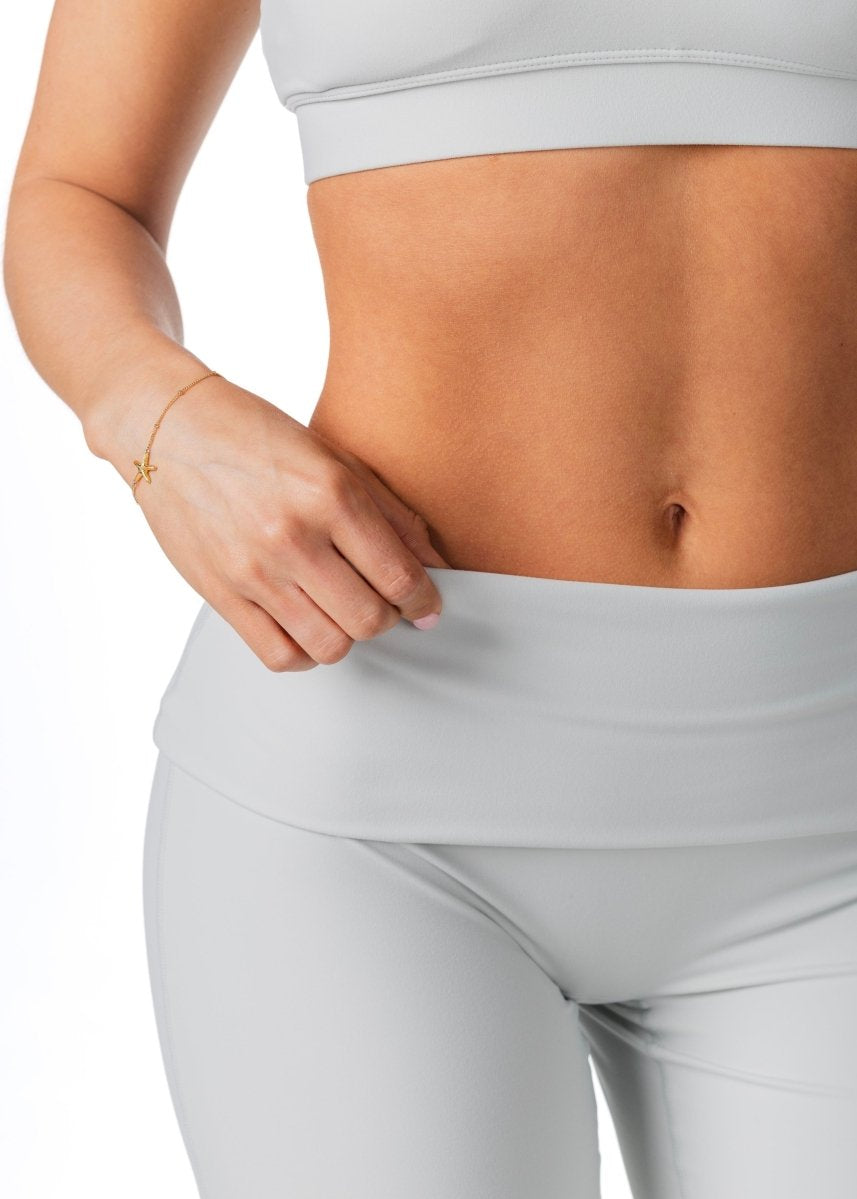 Fold Over 'Flow' Flares - Light Grey - Kikiva Collection