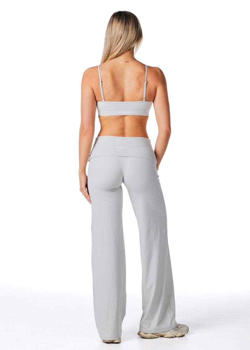Fold Over 'Flow' Flares - Light Grey - Kikiva Collection