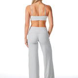 Fold Over 'Flow' Flares - Light Grey - Kikiva Collection