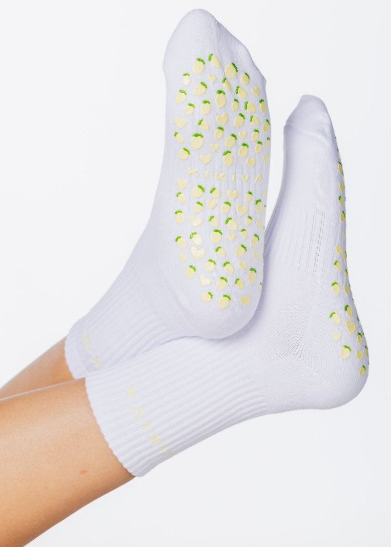 FREE Kikiva 'Limoncello' Pilates Grip Socks - Lemon - Kikiva Collection