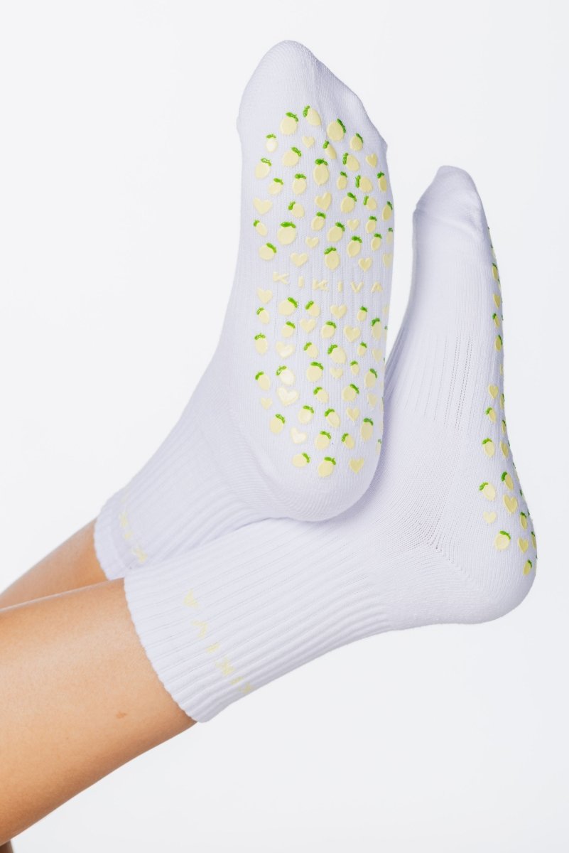FREE Kikiva 'Limoncello' Pilates Grip Socks - Lemon - Kikiva Collection