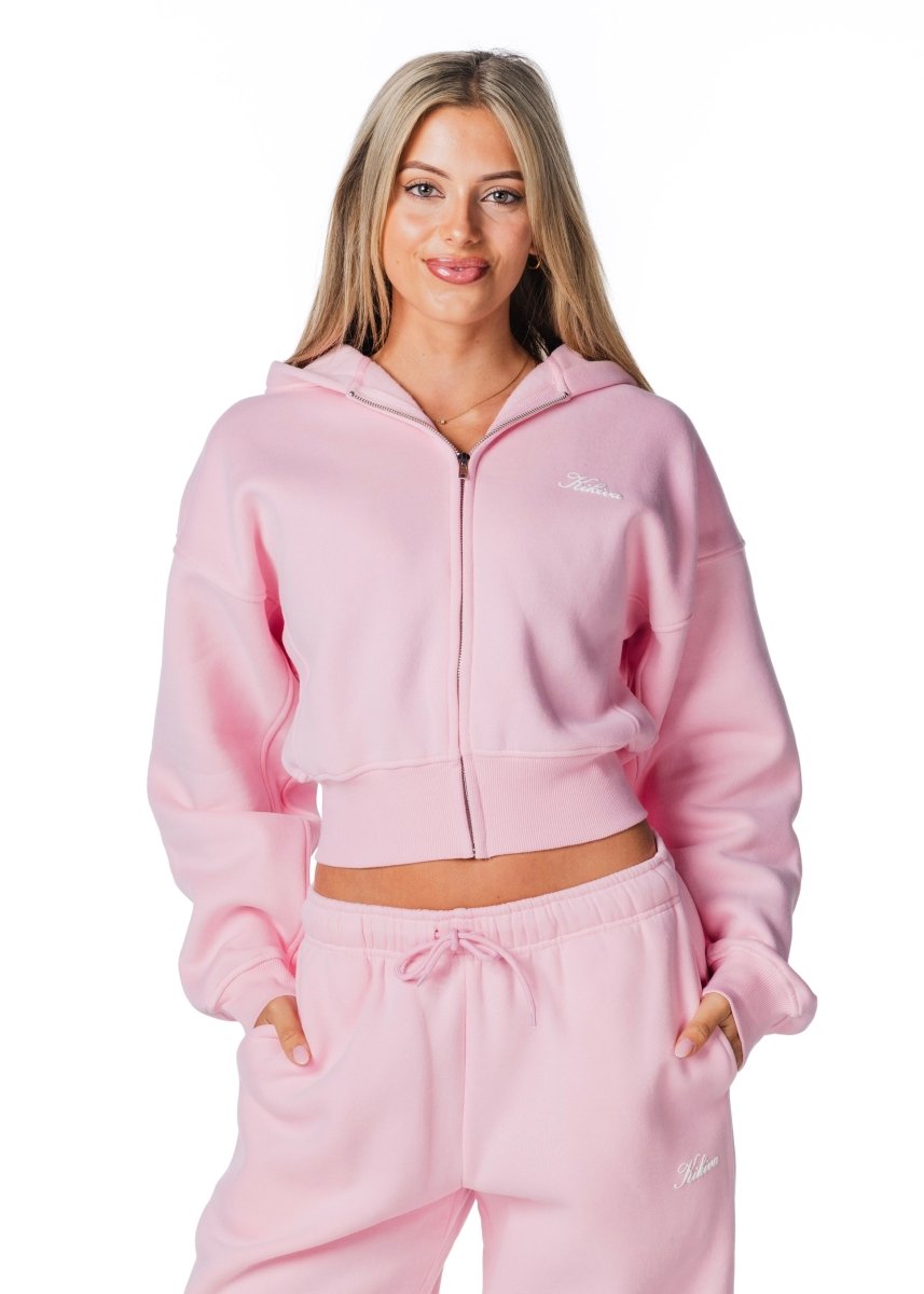 Gals on Tour Cropped Zip Jacket - Blush Pink - Kikiva Collection