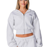 Gals on Tour Cropped Zip Jacket - Cloud Grey - Kikiva Collection