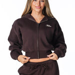 Gals on Tour Cropped Zip Jacket - Cocoa Brown - Kikiva Collection