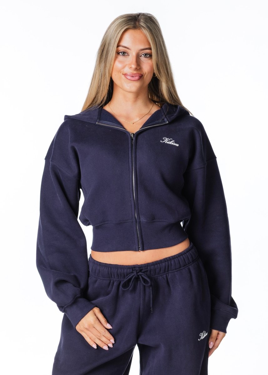 Gals on Tour Cropped Zip Jacket - Dark Navy - Kikiva Collection