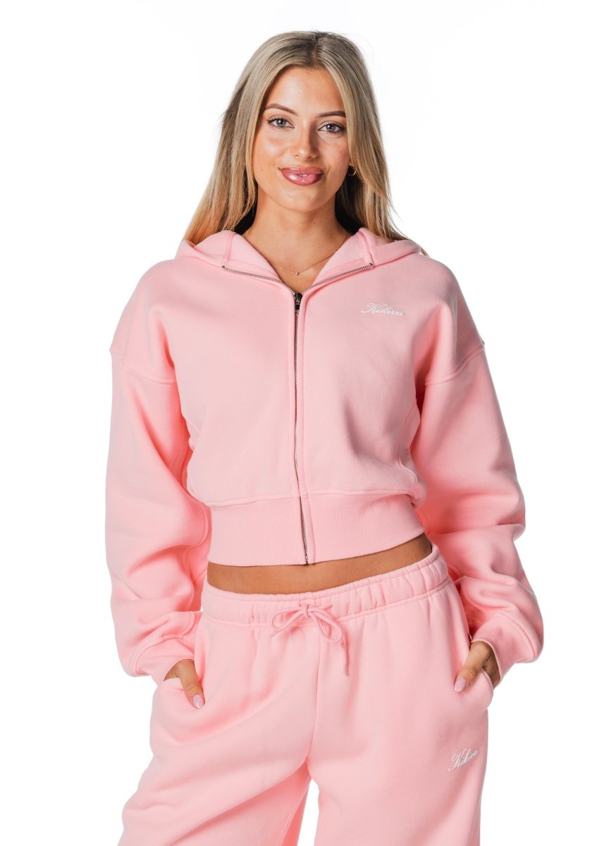 Gals on Tour Cropped Zip Jacket - Peach Sorbet - Kikiva Collection