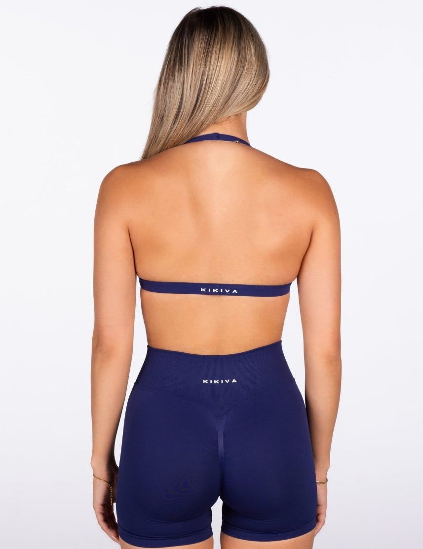 ‘Harper Halter’ Crop - Dark Blue - Kikiva Collection