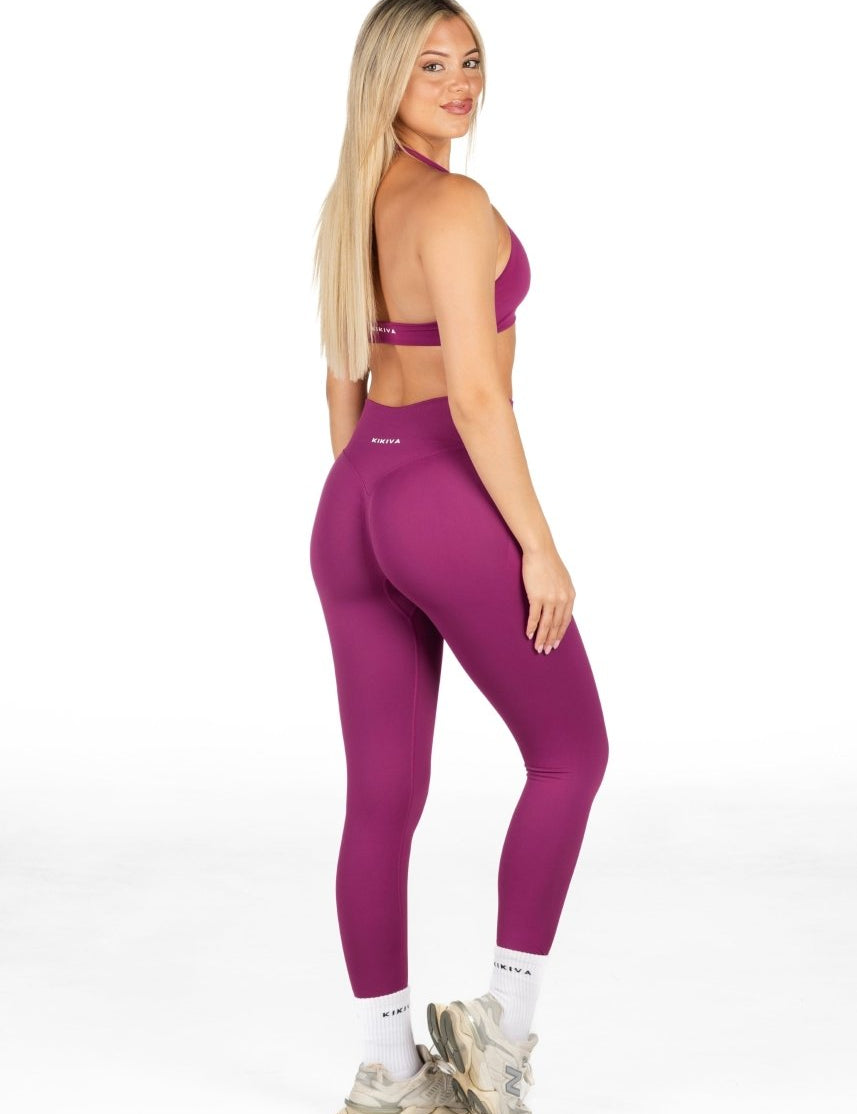 HIGH Dynamic Seamless Leggings - Blossom - Berry - Kikiva Collection