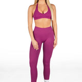 HIGH Dynamic Seamless Leggings - Blossom - Berry - Kikiva Collection