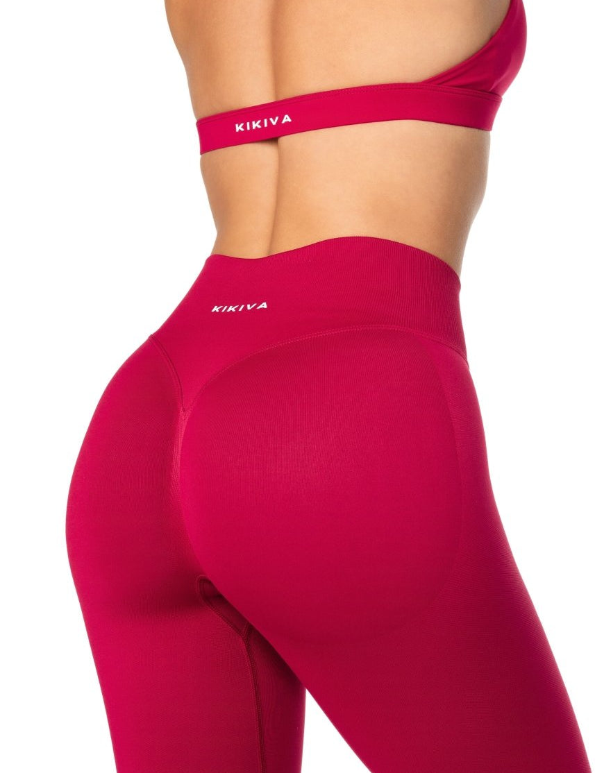 HIGH Dynamic Seamless Leggings - Scarlett Ruby - Red - Kikiva Collection