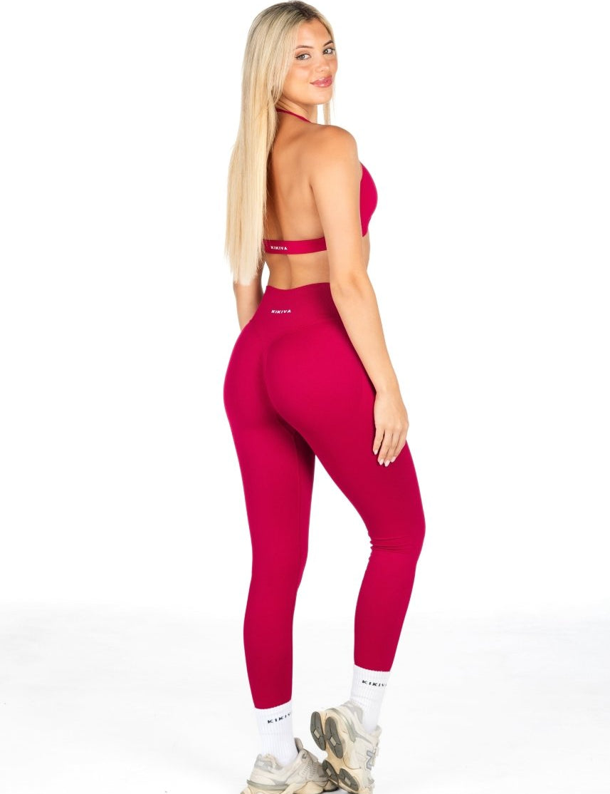 HIGH Dynamic Seamless Leggings - Scarlett Ruby - Red - Kikiva Collection