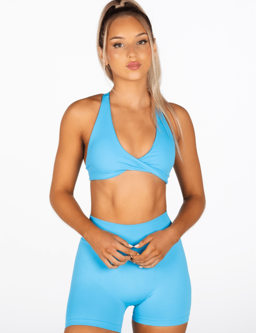 'Infinity' Cross - Back Crop - Aqua Blue - Kikiva Collection