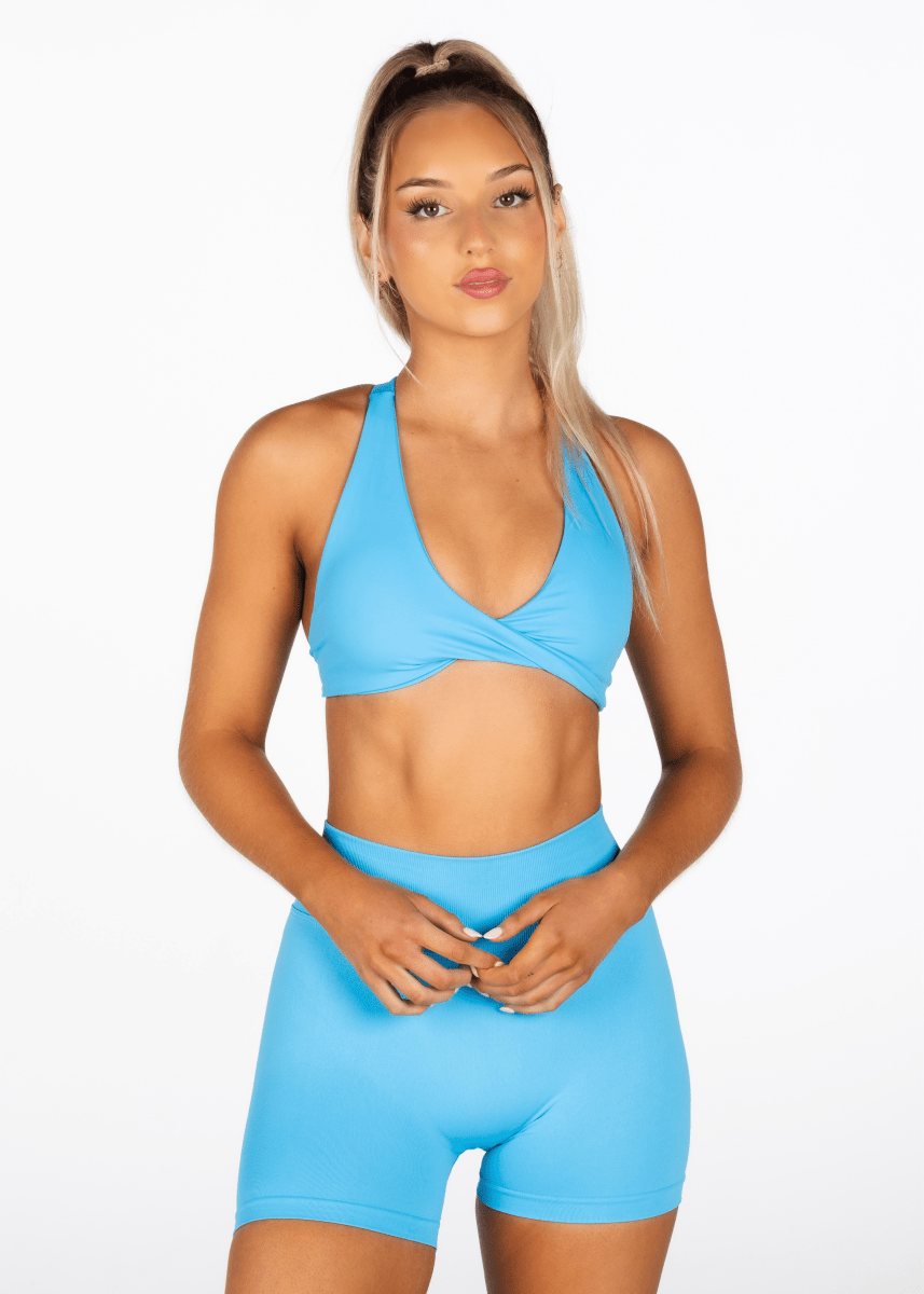 'Infinity' Cross - Back Crop - Aqua Blue - Kikiva Collection