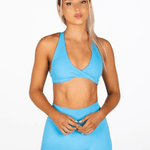 'Infinity' Cross - Back Crop - Aqua Blue - Kikiva Collection