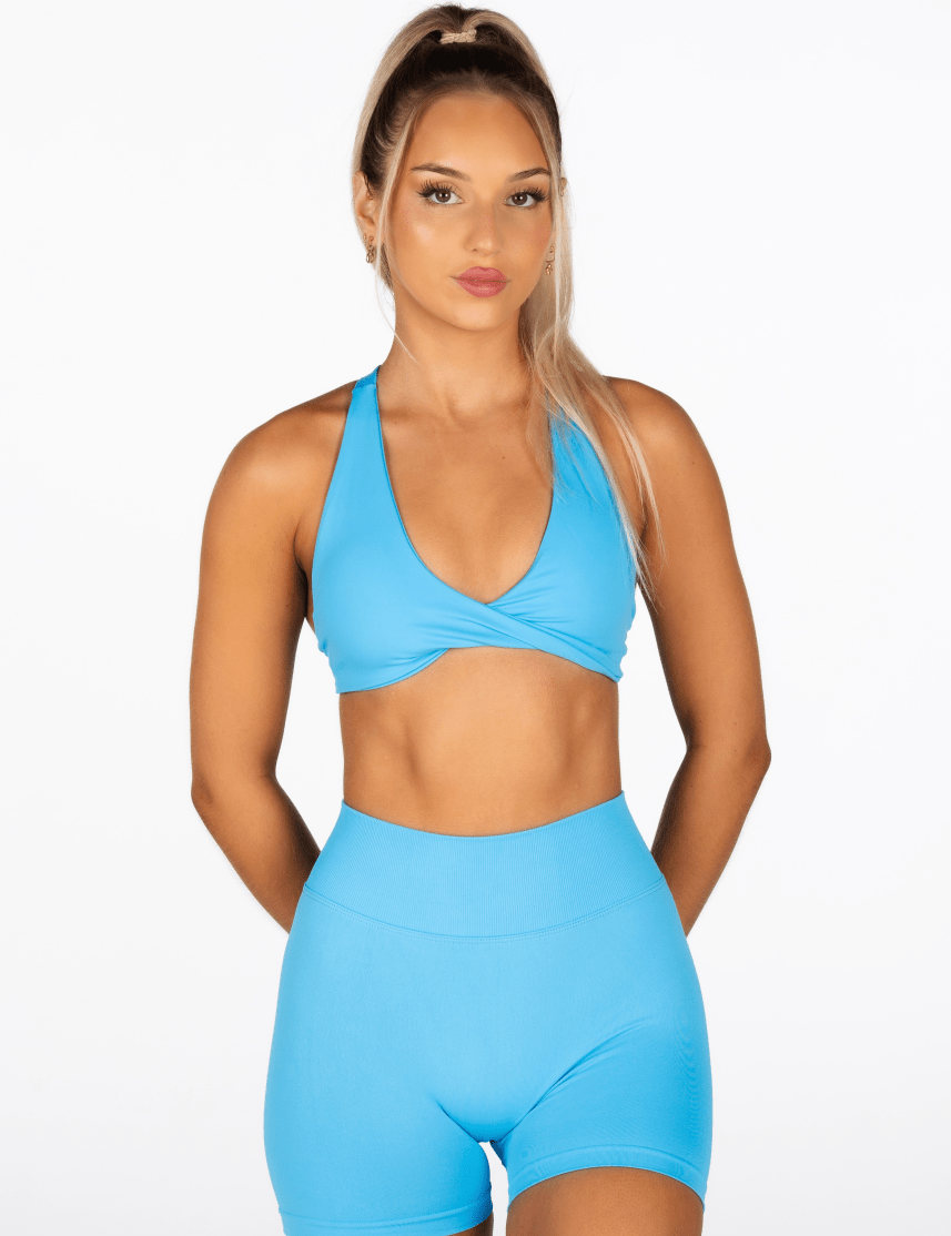 'Infinity' Cross - Back Crop - Aqua Blue - Kikiva Collection