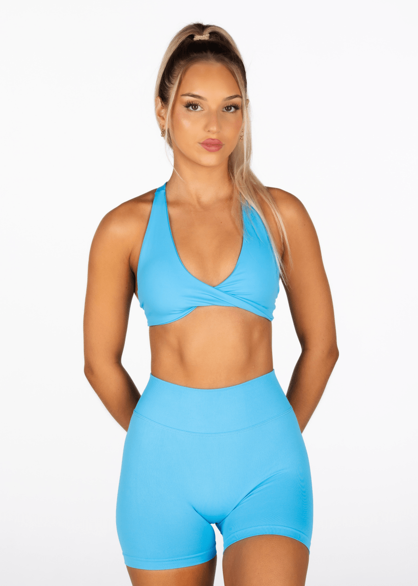 'Infinity' Cross - Back Crop - Aqua Blue - Kikiva Collection