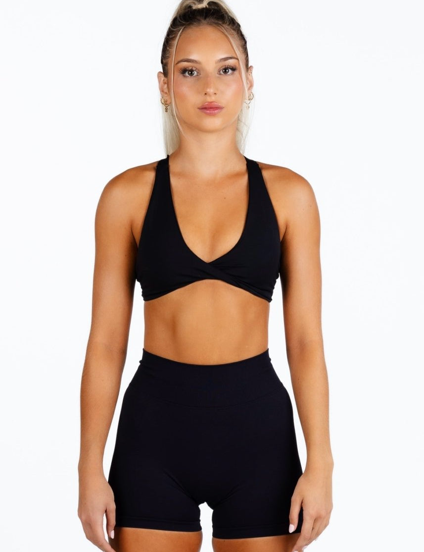 'Infinity' Cross - Back Crop - Black - Kikiva Collection