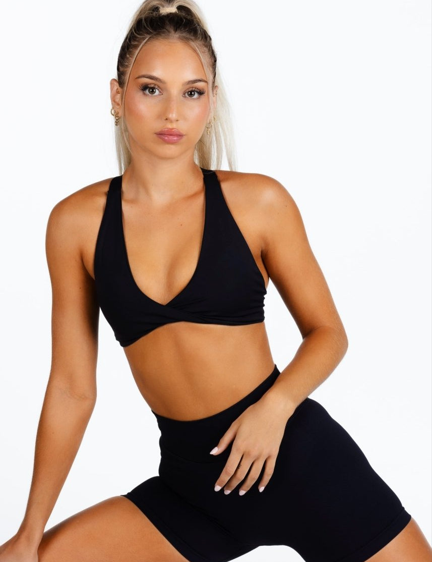 'Infinity' Cross - Back Crop - Black - Kikiva Collection