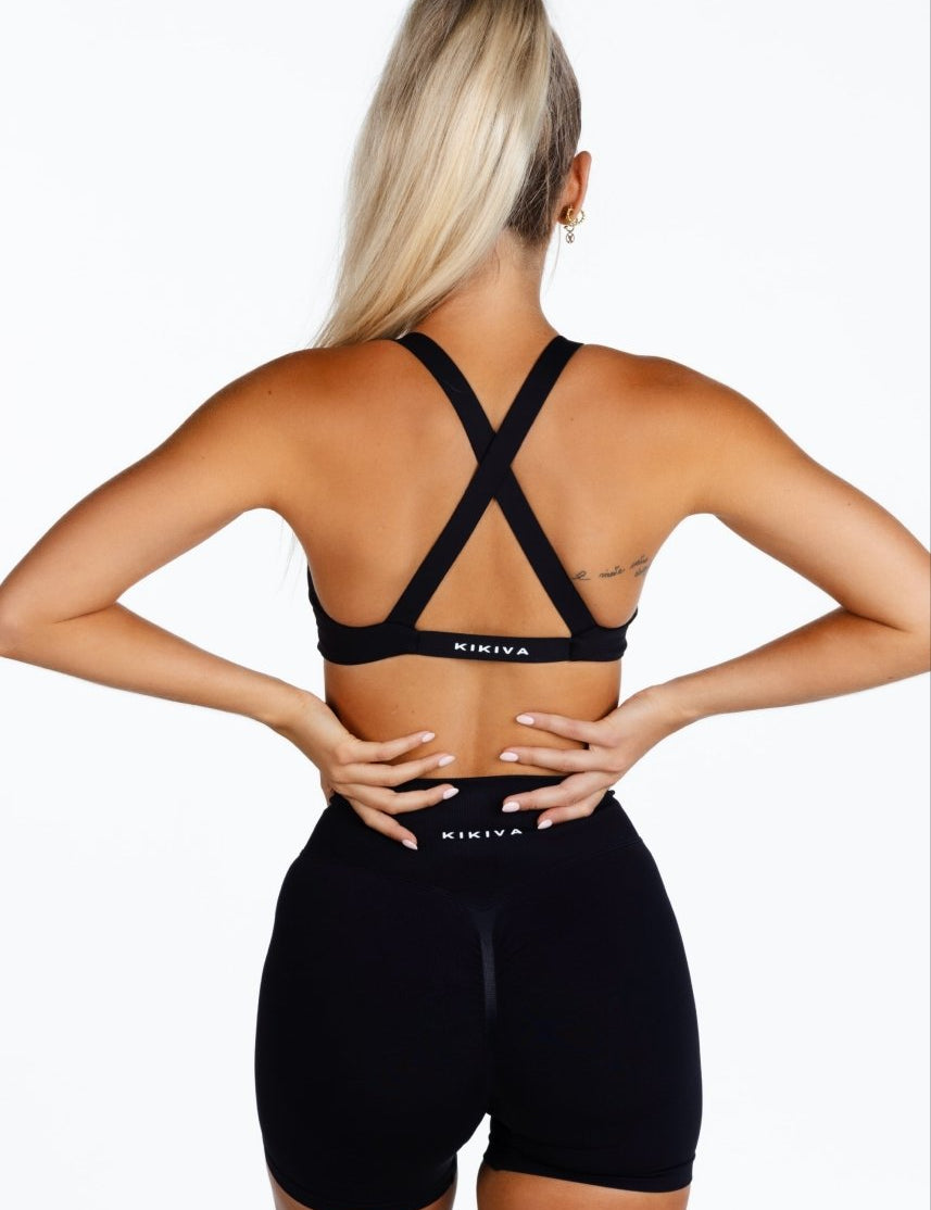 'Infinity' Cross - Back Crop - Black - Kikiva Collection