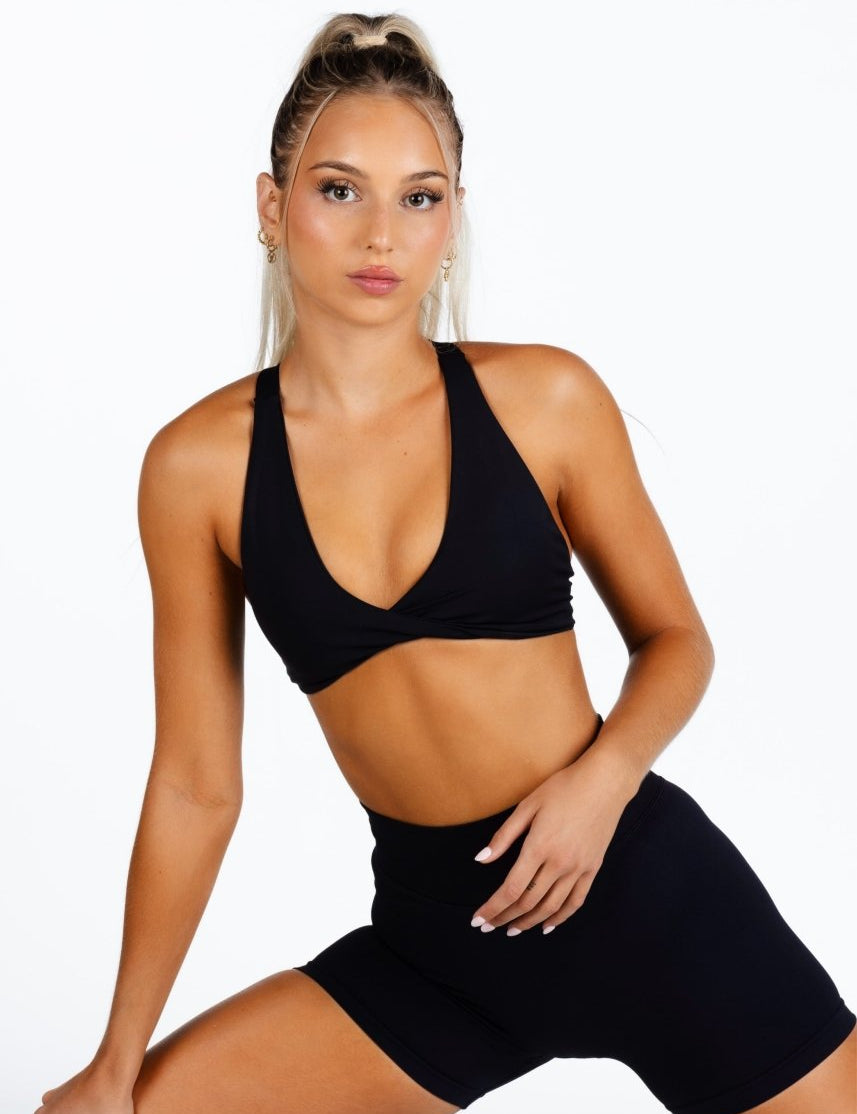 'Infinity' Cross - Back Crop - Black - Kikiva Collection