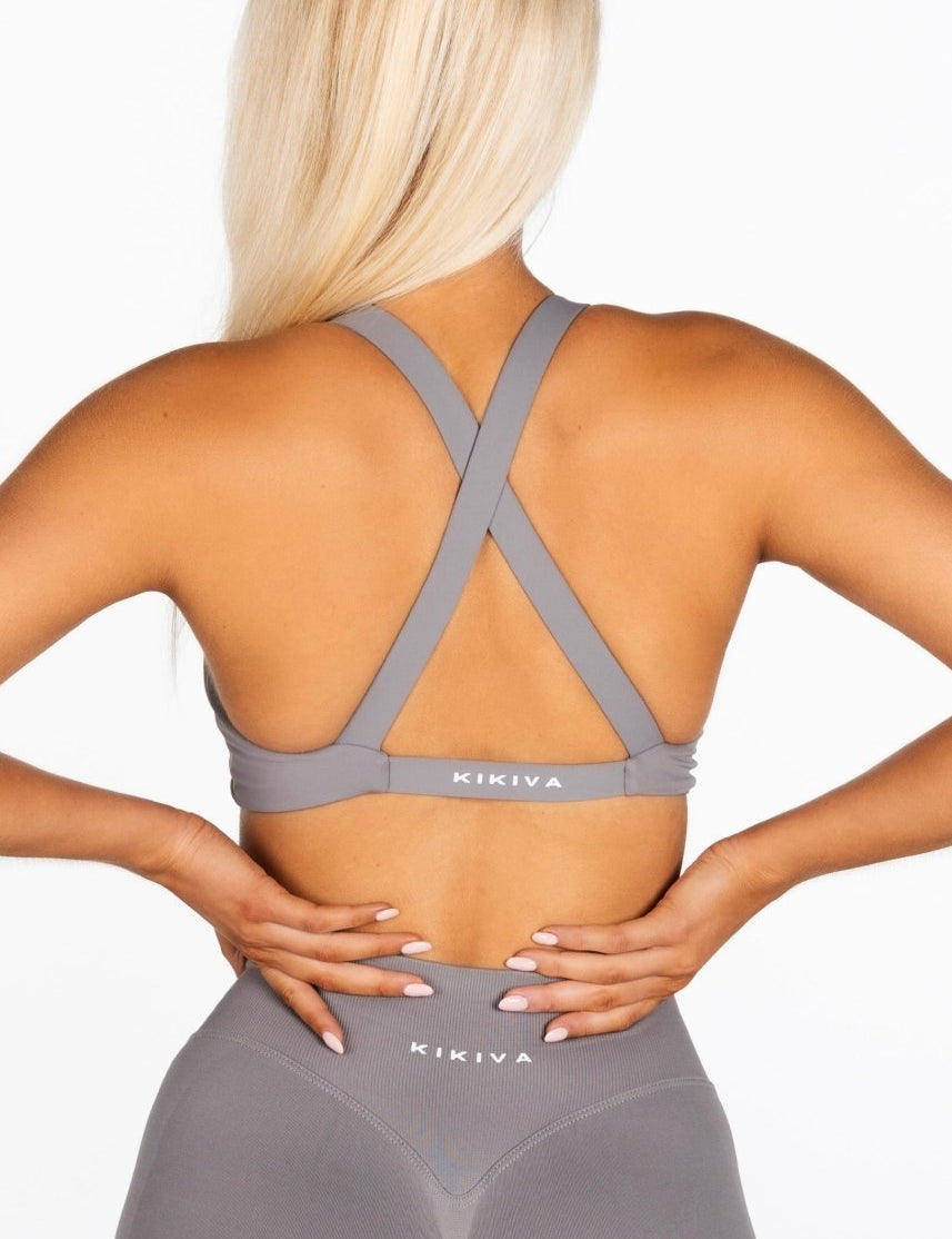 'Infinity' Cross - Back Crop - Grey - Kikiva Collection