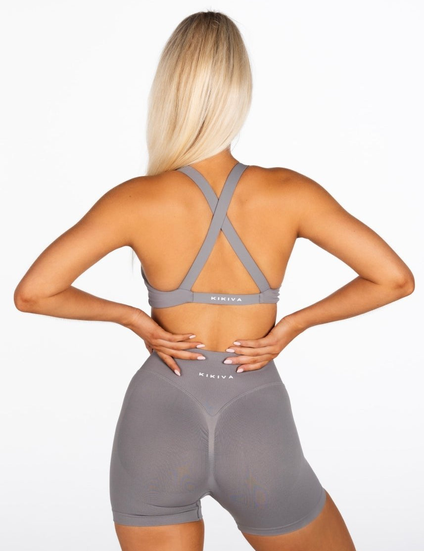 'Infinity' Cross - Back Crop - Grey - Kikiva Collection