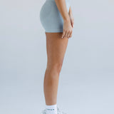 Aria Cross Over Scrunch Shorts - Stone Grey