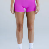 Aria Cross Over Scrunch Shorts - Electric Pink