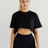 Oversized Cropped Tee - Black