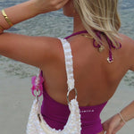 'Jess' Hibiscus Singlet - Magenta - Kikiva Collection