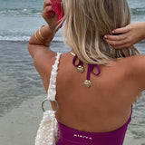 'Jess' Hibiscus Singlet - Magenta - Kikiva Collection