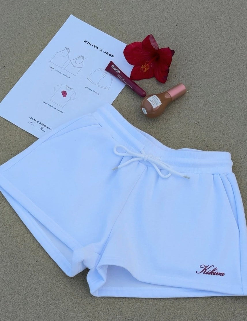 'Jess' Lounge Short - White - Kikiva Collection